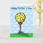 ゴルフ、幸せな父の日 カード (黄色い花)