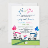 ゴルフ 性別発表 招待状 彼か彼女か ゴルフ (正面)