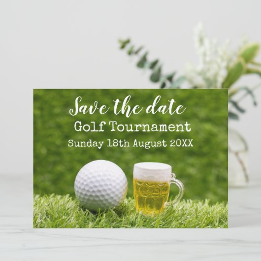 ゴルフ,日付を守るゴルフトーナメントとビール 招待状 (スタンド正面)