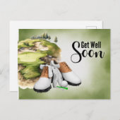 ゴルフ 早く回復してね ゴルファー ポストカード (正面/裏面)