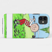 ゴルフ、男性 – パーソナライズされたフォーク漫画 Case-Mate iPhoneケース (裏面(横))