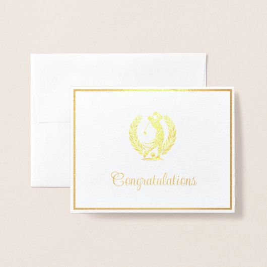 ゴルフ 箔カード (封筒付き正面)