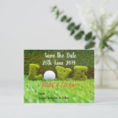 ゴルフ 結婚式の日時をゴルフボールでお知らせ インビテーションポストカード (スタンド正面)