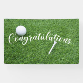 ゴルフ 緑の芝でのおめでとう 横断幕