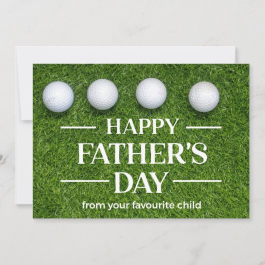ゴルフ 緑の芝生でゴルファーの父の日 シーズンカード (正面)