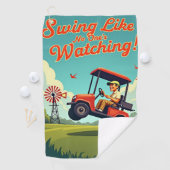 ゴルフ:誰も見ていないようなスイング ゴルフタオル (インサイチュ)