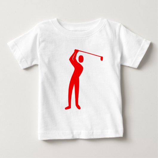 ゴルフ – 赤 ベビーTシャツ (正面)