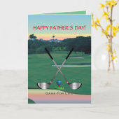 ゴルフ – 「退職した命のゲーム」 カード (黄色い花)