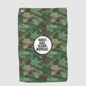 ゴルフ，食べ睡眠，繰り返しゴルフタオル ゴルフタオル (正面)