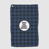 ゴルフ，食べ睡眠，繰り返しゴルフタオル ゴルフタオル (正面)