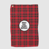 ゴルフ，食べ睡眠，繰り返しゴルフタオル ゴルフタオル (正面)