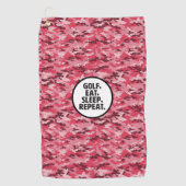 ゴルフ，食べ睡眠，繰り返しゴルフタオル ゴルフタオル (正面)