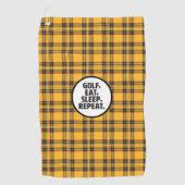 ゴルフ，食べ睡眠，繰り返しゴルフタオル ゴルフタオル (正面)