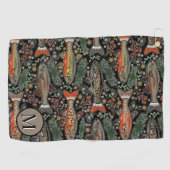 ゴルフ&魚釣りグレーオレンパーソナライズされたジ ゴルフタオル (横)