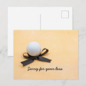ゴルフ　黒いリボンで哀悼の意を表します ポストカード (正面/裏面)