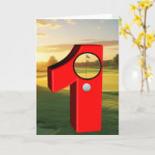 ゴルフ。1つの穴。 カード (黄色い花)