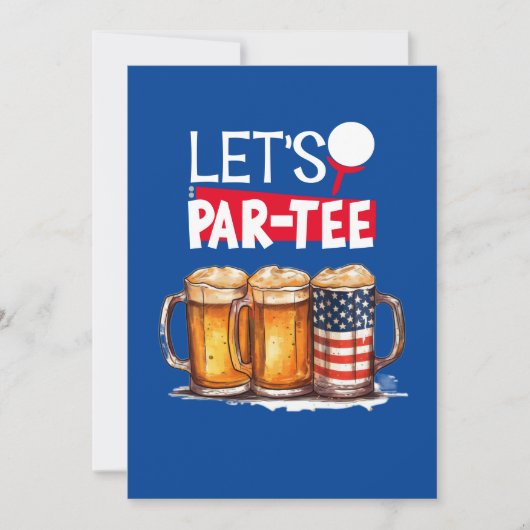 ゴルフ 4th of July 独立記念日パーティー 招待状 (正面)