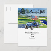ゴルフ 4th of July 独立記念日 招待状 ポストカード (正面/裏面)