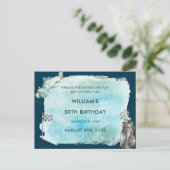 ゴルフ 50歳の誕生日パーティー 水彩 ポストカード (スタンド正面)