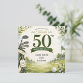 ゴルフ 50歳の誕生日 招待状 (スタンド正面)