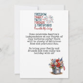 ゴルフ 7月4日 独立記念日 バーベキュー 招待状 (裏面)