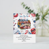 ゴルフ 7月4日 Save the Date 250 周年 ポストカード (スタンド正面)