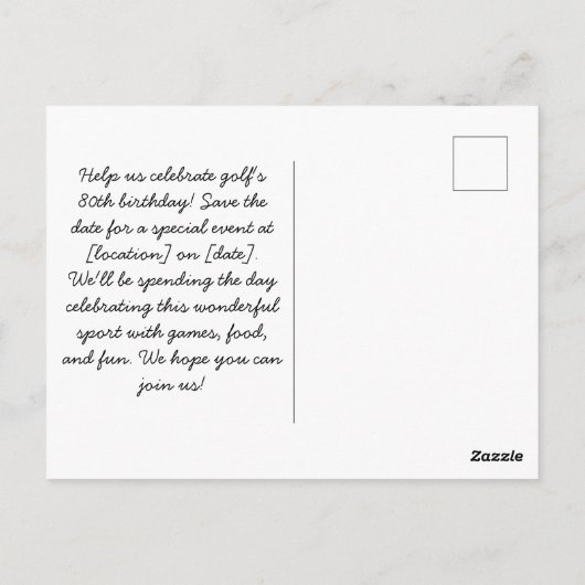 ゴルフ 80歳の誕生日 ゴルフのために働く力を生まれながらにして ポストカード (裏面)