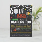 ゴルフ&BBQベビーシャワー招待状 招待状 (スタンド正面)