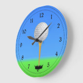 ゴルフ – Golf Ball on a Tee ラージ壁時計 (傾斜)