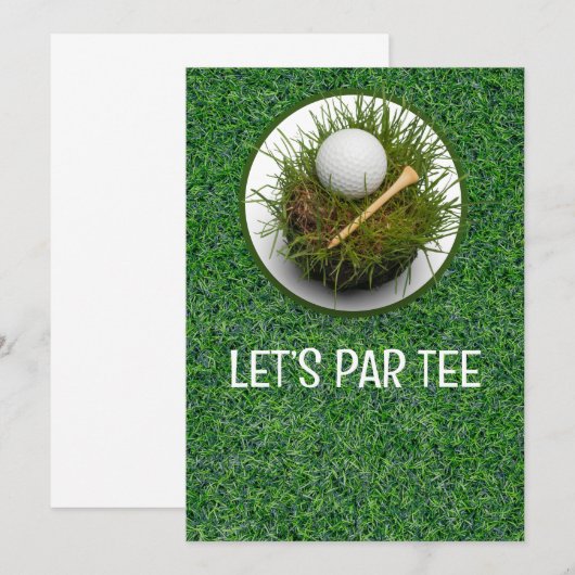 ゴルフ Let's Par ティー 招待状 (正面/裏面)