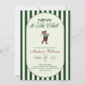 ゴルフ "NEW TO THE CLUB" ベビーシャワー 招待状 (正面)