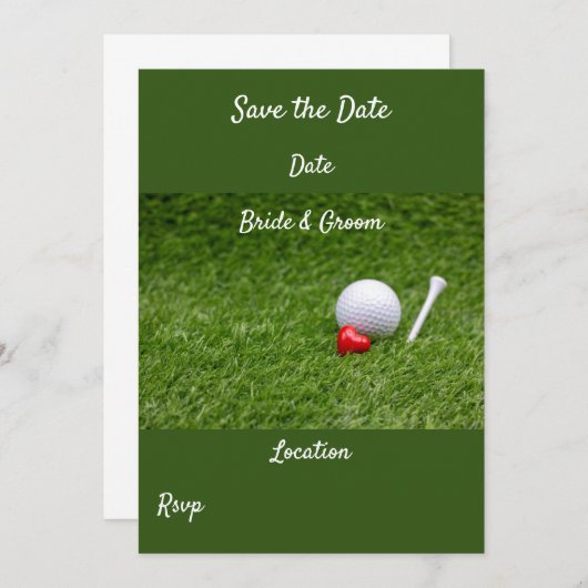 ゴルフ Save the date 招待状 (正面/裏面)