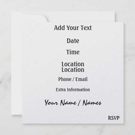 ゴルフ – SRF 招待状 (裏面)