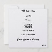 ゴルフ – SRF 招待状 (裏面)