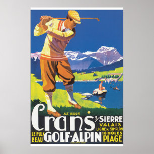 ゴルフAlpinのヴィンテージ旅行ポスター ポスター