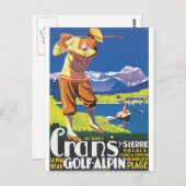 ゴルフAlpinのヴィンテージ旅行ポスター ポストカード (正面/裏面)