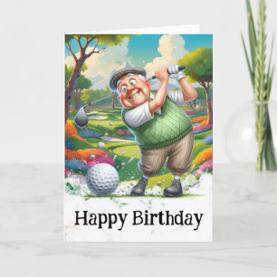 *~*ゴルフAP94シニアマンユーモアおもしろい誕生日カード サンキューカード