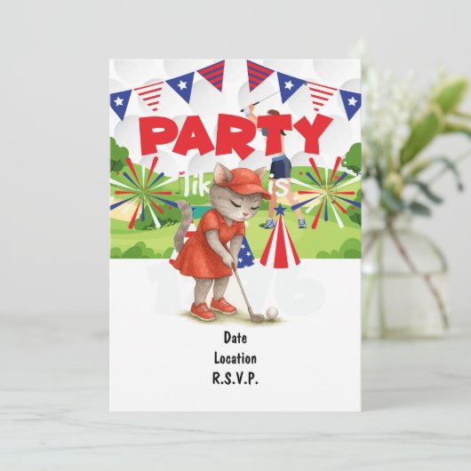 ゴルフCATゴルファーパーティー第4日7月の独立記念日 招待状 (スタンド正面)