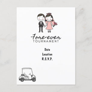 ゴルフFORE EVERゴルフ結婚式の日付ゴルファーを保存 ポストカード