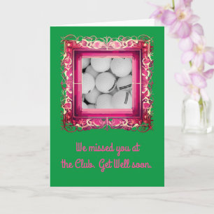 ゴルフGet Well Card、5" x 7"折り畳みGet Well Card カード