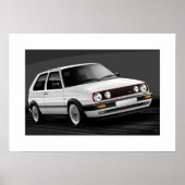 ゴルフGTI mk2ポスターイラストレーション ポスター (正面)