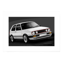 ゴルフGTI mk2ポスターイラストレーション