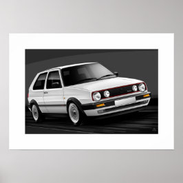 ゴルフGTI mk2ポスターイラストレーション ポスター