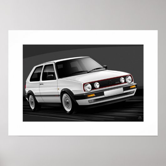 ゴルフGTI mk2ポスターイラストレーション ポスター (正面)