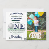 ゴルフPAR-TEE 1stバースデーフォト サンキューカード (正面)