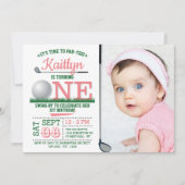 ゴルフPAR-TEE 1stバースデーフォト 招待状 (正面)