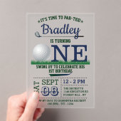 ゴルフPAR-TEE 1st誕生日 アクリル招待状 (インサイチュ (ポータブル))