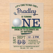 ゴルフPAR-TEE 1st誕生日 アクリル招待状 (正面)
