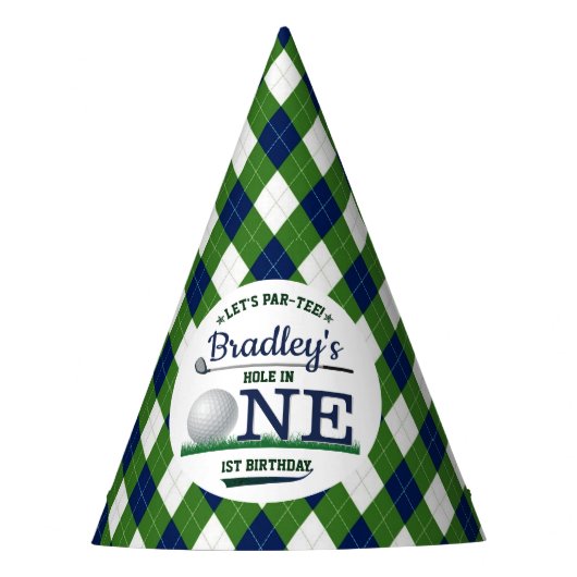 ゴルフPAR-TEE 1st誕生日 パーティーハット (正面)