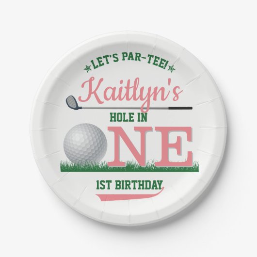 ゴルフPAR-TEE 1st誕生日 ペーパープレート (正面)